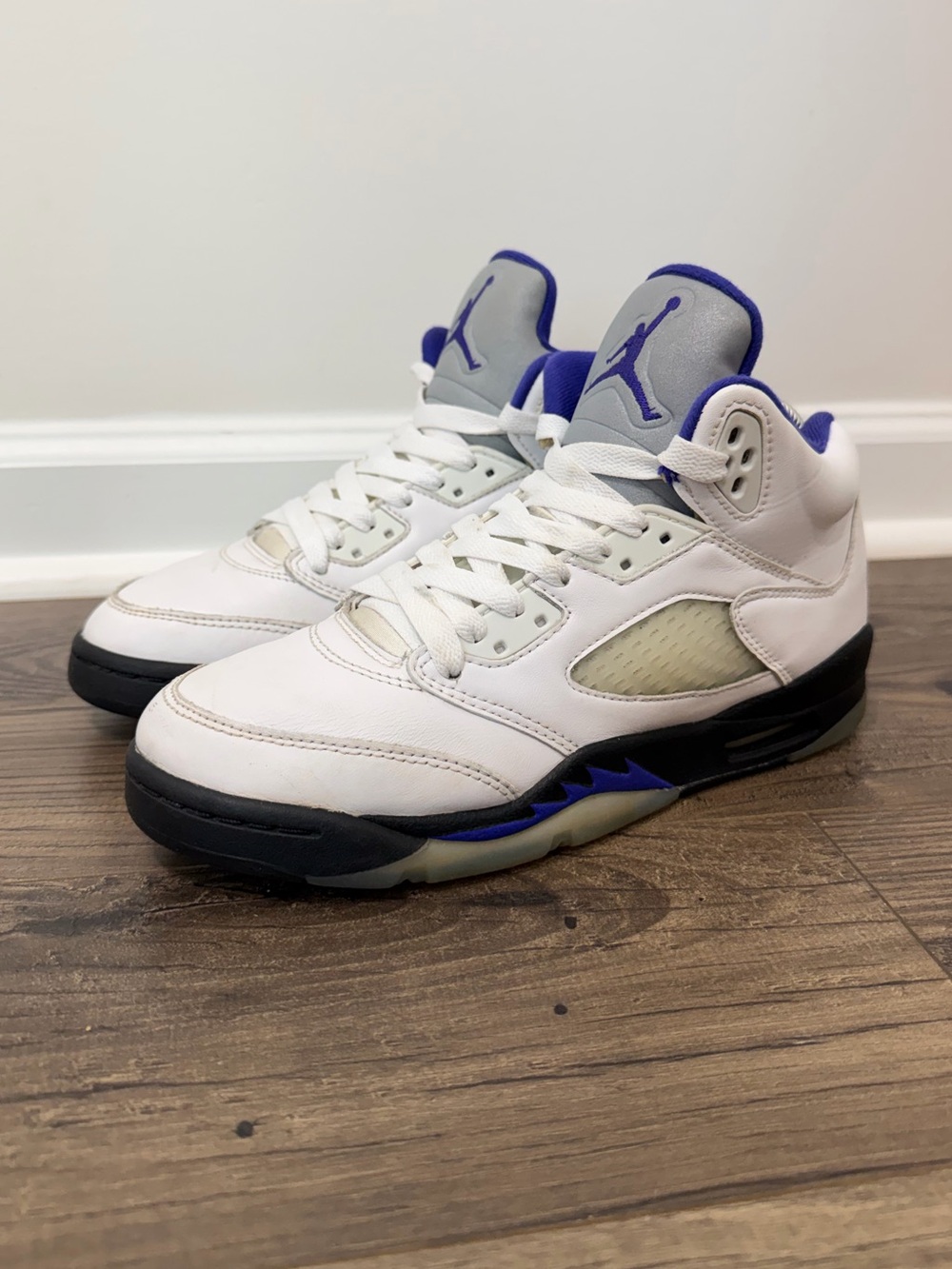 Nike Air Jordan 5 Retro Dark Concord GS 6.5Y White Purple 440888-141